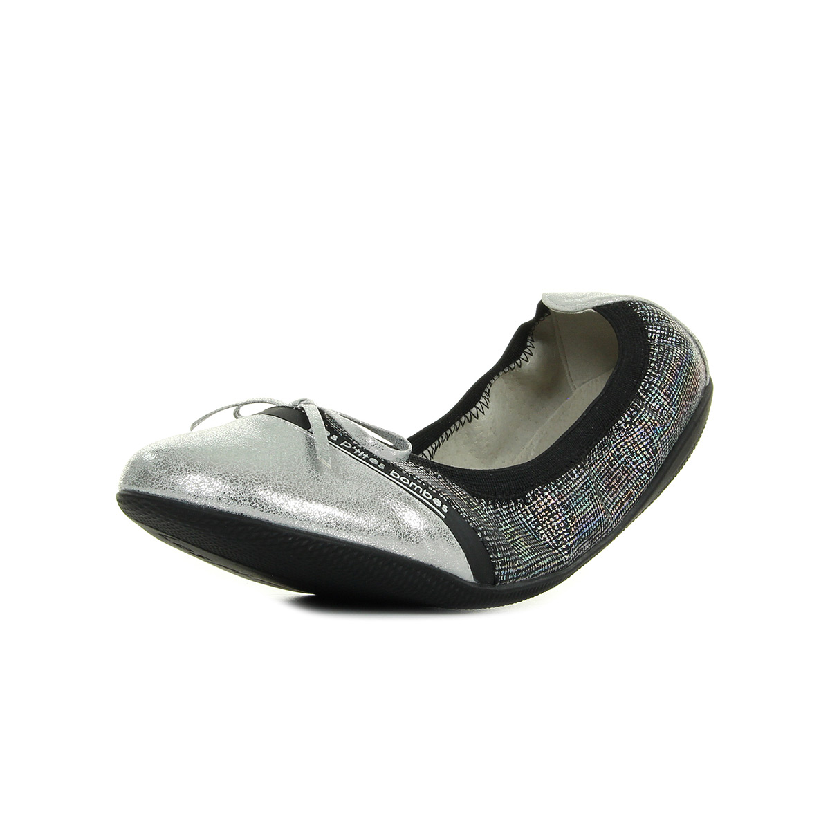 Ballerines Les P'tites Bombes Caprice Noir Croco - Semelle Plate élastiquée Confort