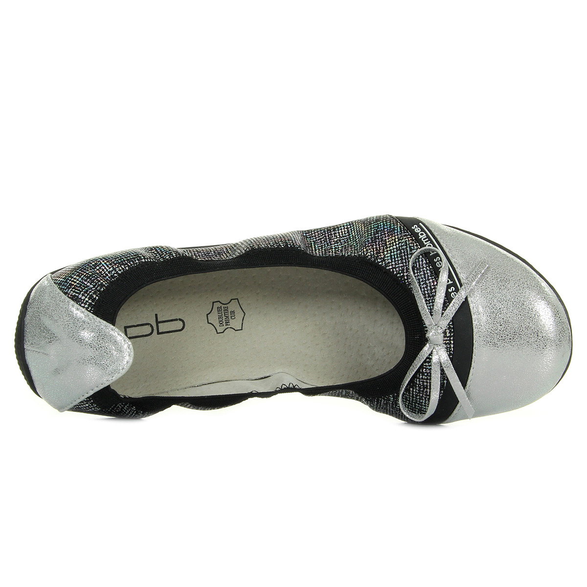 Ballerines Les P'tites Bombes Caprice - Imprimé Croco Noir - Semelle Caoutchouc - Confort élastique