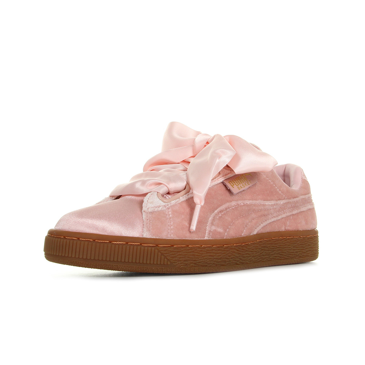 puma rose semelle marron