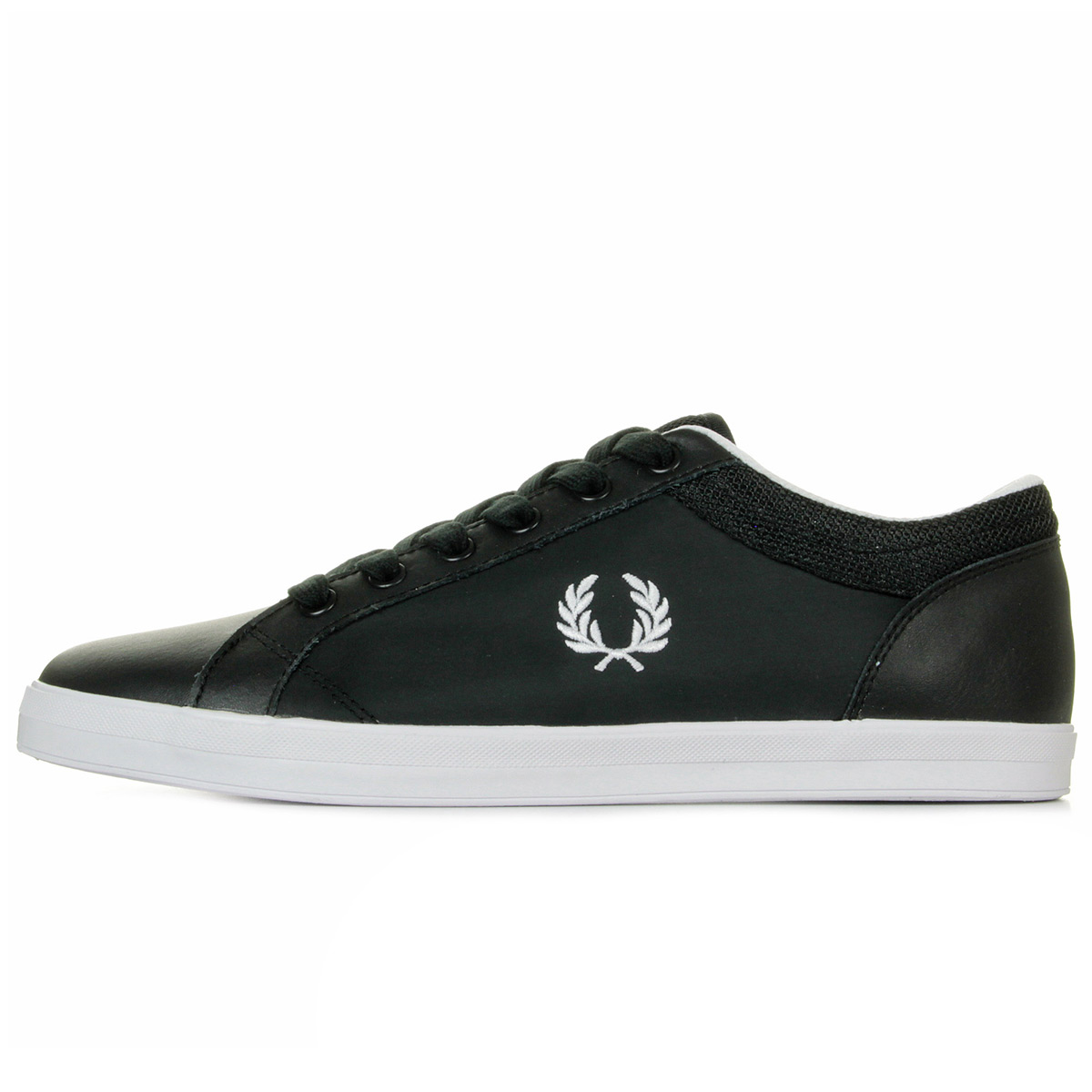 fred perry baseline leather black