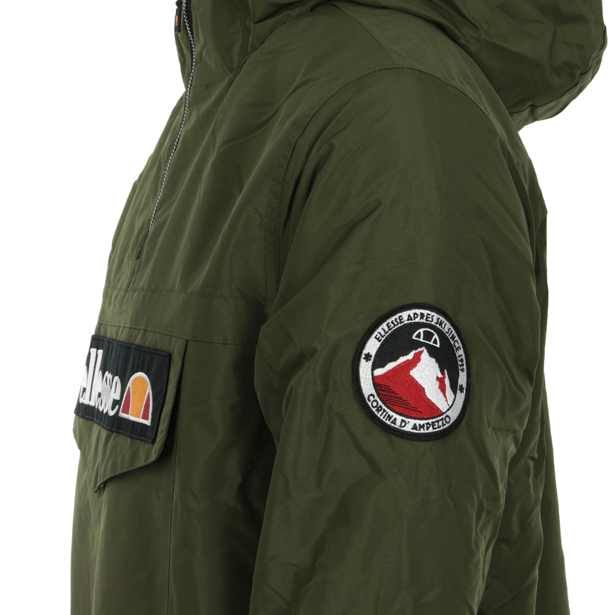 ellesse Monterini padded 1/4 zip jacket in black