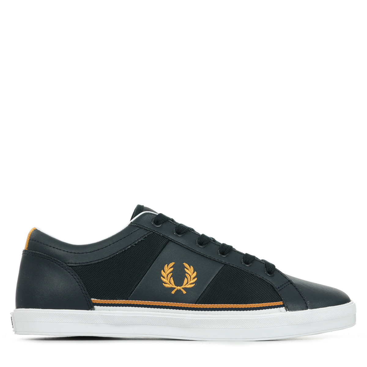 fred perry baseline leather black