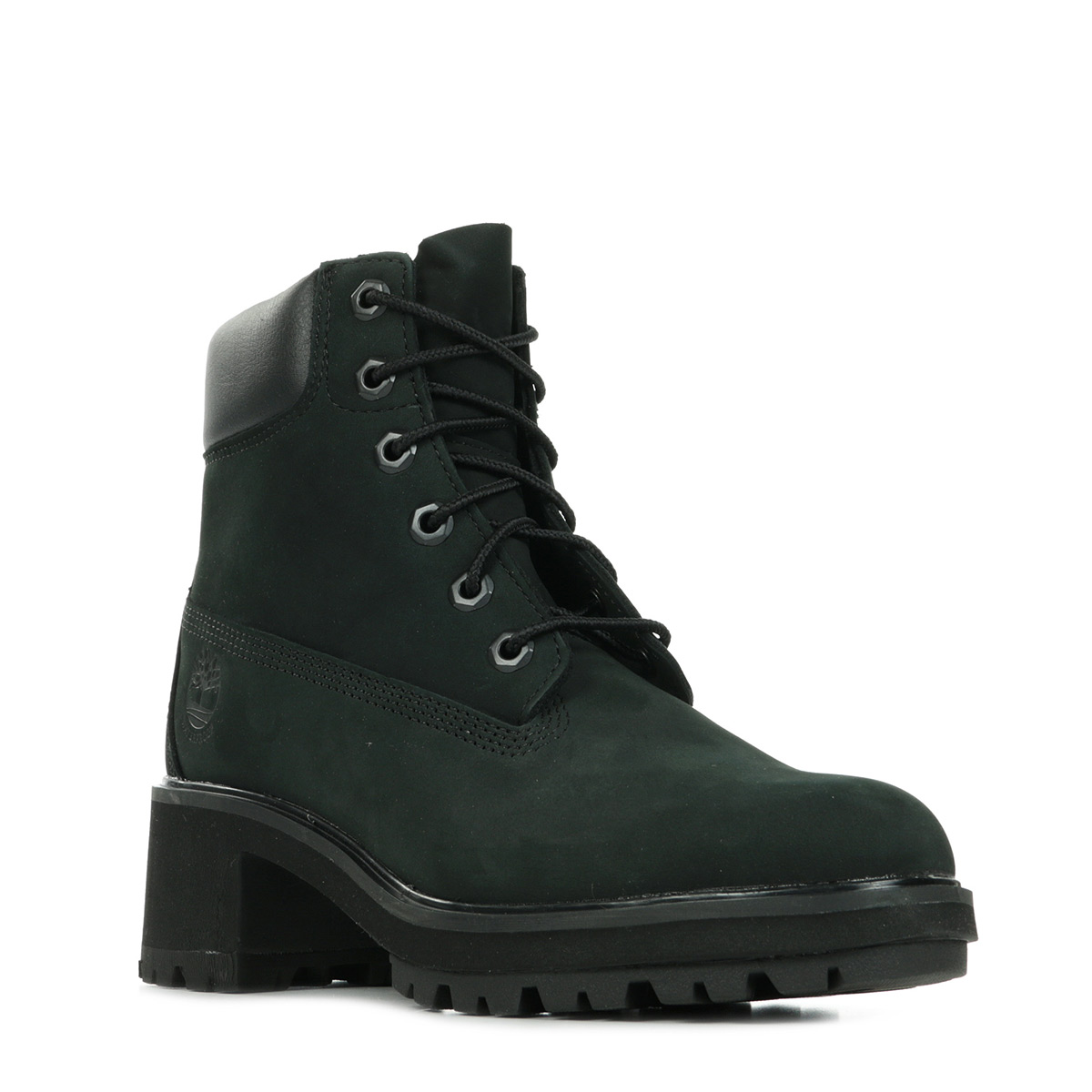 timberland kinsley lace up heeled ankle boots in black