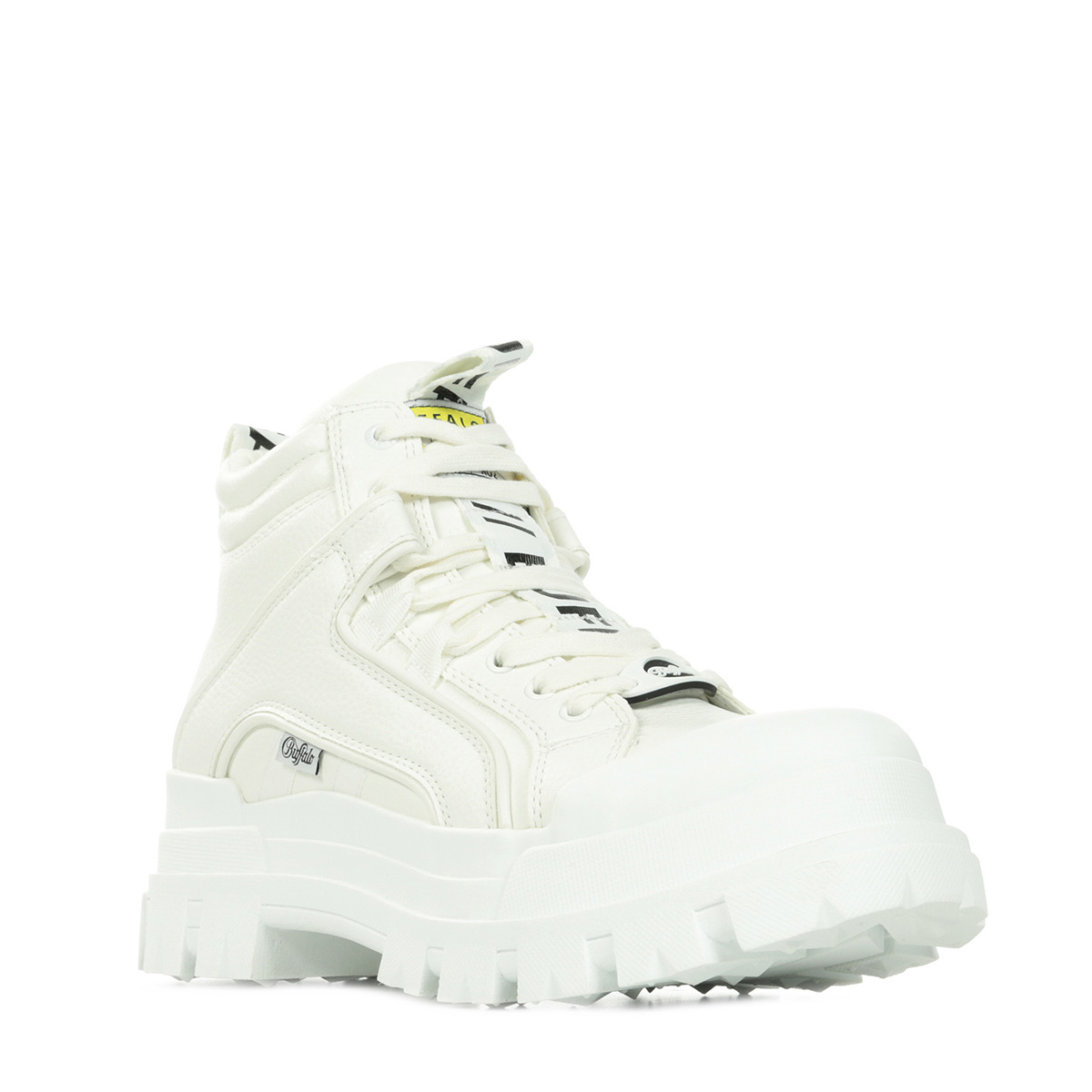 buffalo aspha flat ankle boots in white