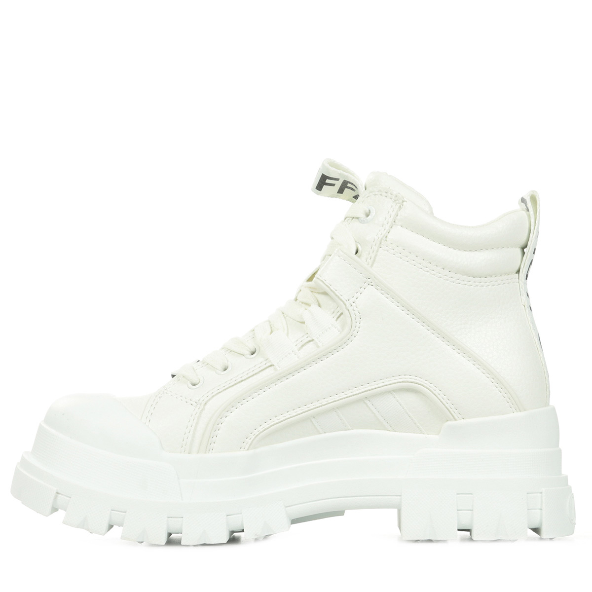 buffalo aspha flat ankle boots in white