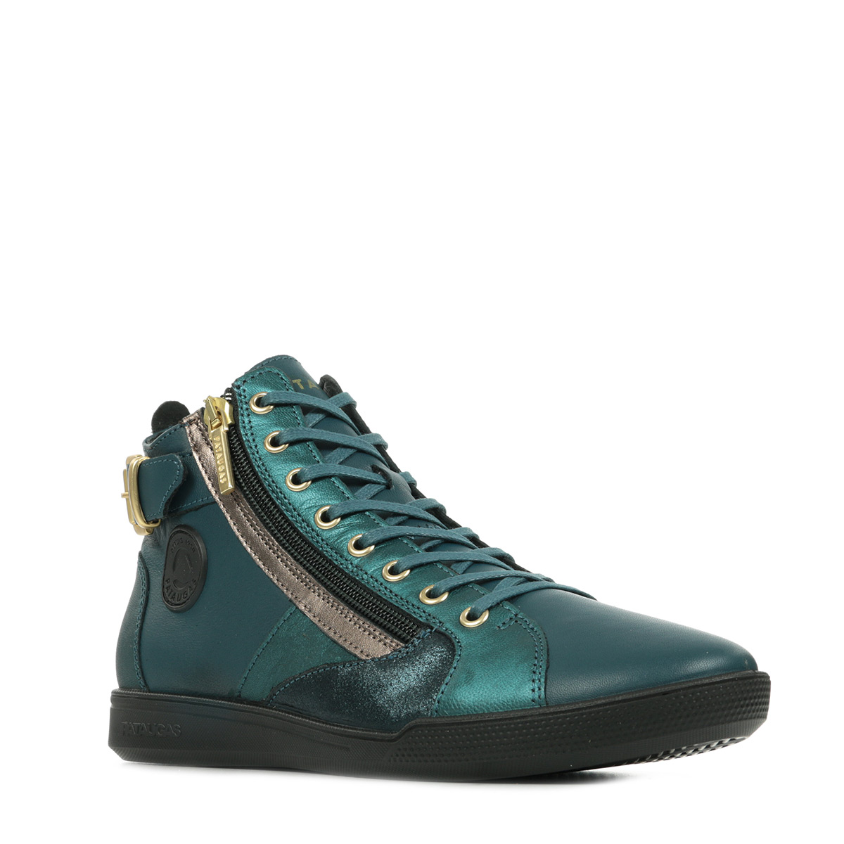 Baskets Femme Lacets Et Fermeture éclair – Cuir/textile, Plateforme 5 Cm, Tige 7 Cm, Style Urbain Confortable