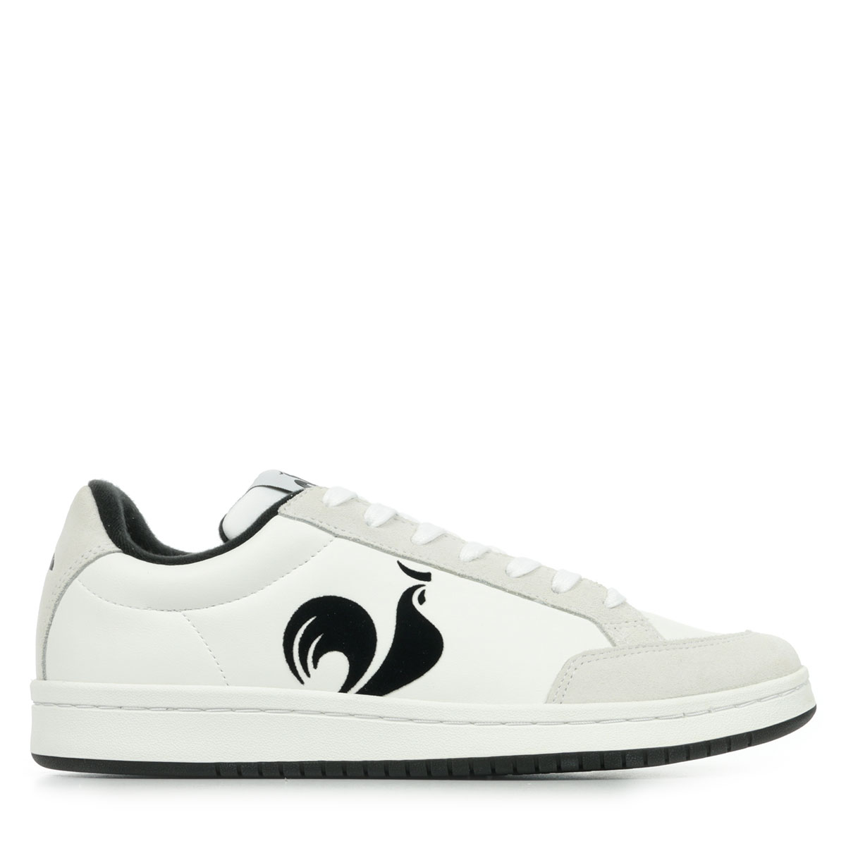 Scarpe Ginnastica Le Coq Sportif LCS Court – Pelle E Camoscio, Bianco/Nero, Unisex Adulto