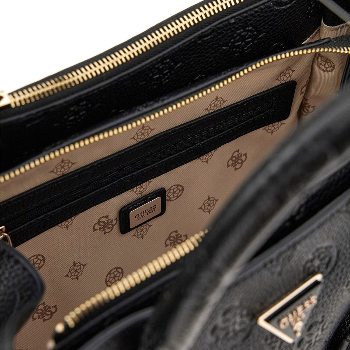GUESS Cresidia Status Satchel: Borsa A Mano Donna In Nero